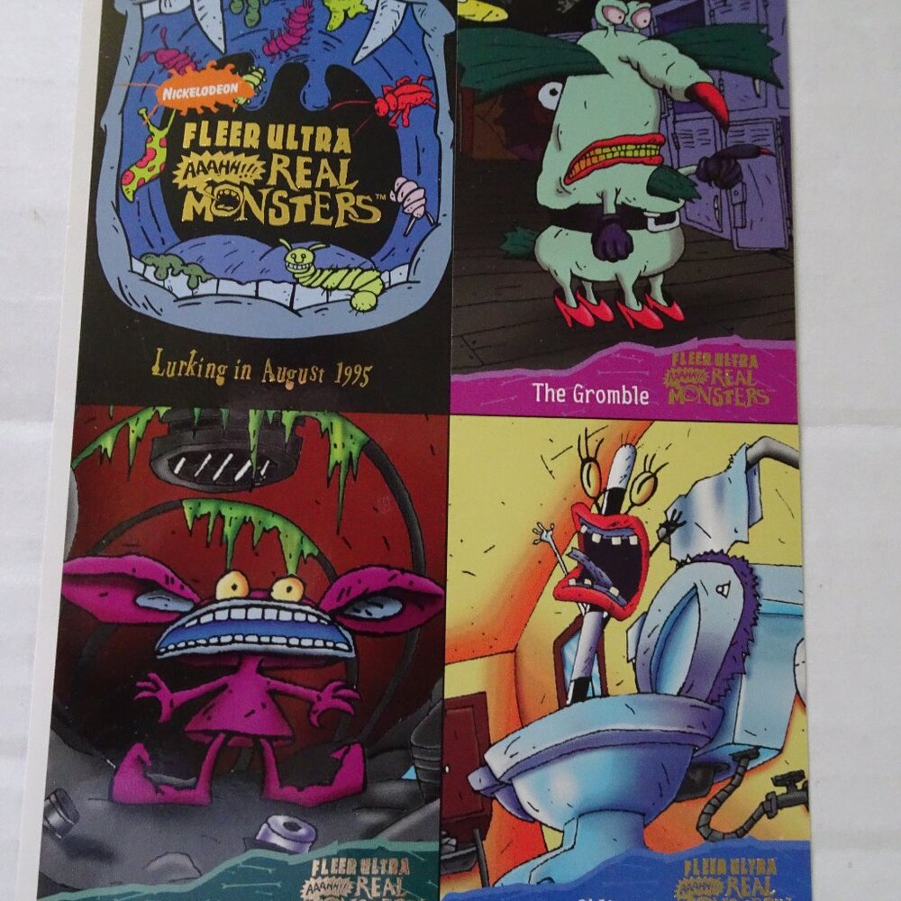 AAAHH!! Real Monsters - Uncut Promo Card Sheet - 1995 Fleer Ultra - Nickelodeon